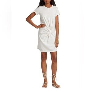 NWOT NSF Cotton White Kaden Twist Knot T-shirt Dress. Size P (0-2) Run big